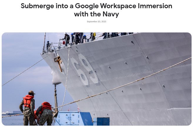 Submerge into a Google Workspace Immersion with the Navy