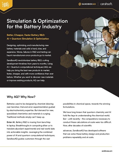 Simulation & Optimization for the Battery Industry