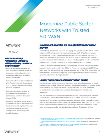 Modernize Public Sector Networks with Trusted SD-WAN